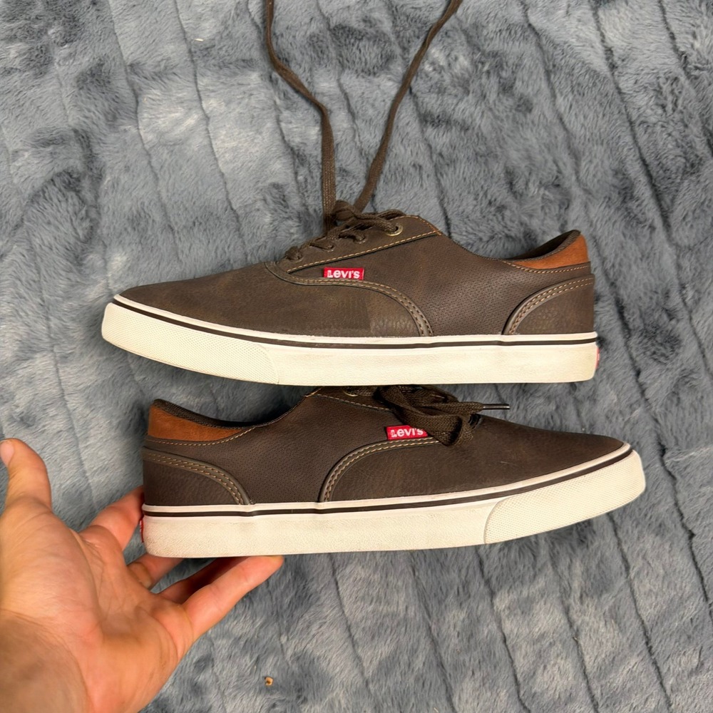 Levis Mens Turner Waxed Low Top Sneakers Brown Casual Shoes 51921409B Size 10